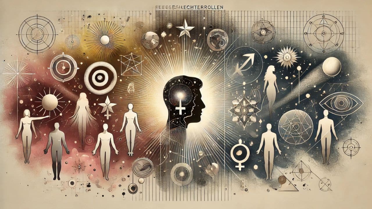 Geschlechterrollen in Archetypen - Genderneutrale Silhouetten symbolisieren universelle Archetypen wie Held, Narr und Weise