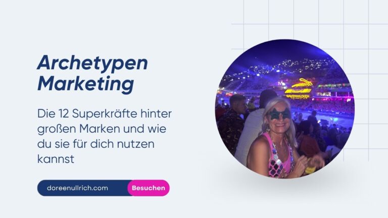 Archetype Marketing Cover Bild Doreen mit Sternbrille und im Hintergrund Menschen
